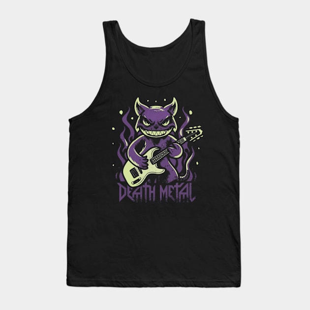 death metal Satanic Baphomet cat Tank Top by Aldrvnd